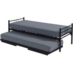 Resim Unimet Yavrulu Ikiz Ferforje Metal Karyola-siyah 