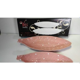 Resim İkili Porselen Kayık Salata Kaseleri Pembe-İkili 
