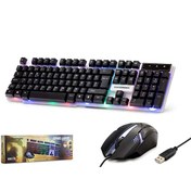 Resim Hadron H837Q Türkçe-Q Ledli USB Kablolu Oyuncu Klavye Mouse Set Siyah-Beyaz 