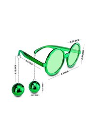 Resim Disko Toplu Küpeli Parti Gözlüğü Yeşil Renk 1 