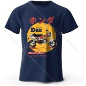 Resim Bolf Retro Bisiklet Sanat Tişört %100 Premium Pamuk Slim Fit El Boyalı Motosiklet Baskılı Tişört - Sürüş Tutkunları İçinlacivert 