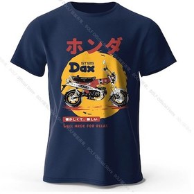 Resim Bolf Retro Bisiklet Sanat Tişört %100 Premium Pamuk Slim Fit El Boyalı Motosiklet Baskılı Tişört - Sürüş Tutkunları İçinlacivert 