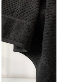 Resim Diyagonal Çizgili Banyo Havlusu - %100 Pamuk, Yüksek Su Emici Havlu Sıyah Siyah 