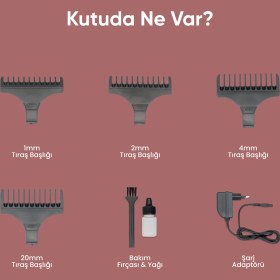 Resim Dingilg RD-6050 Gri Siyah Şarjlı Profesyonel Saç Sakal Tıraş Makinesi Erkek Kişisel Bakım 