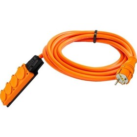 Resim 3x1,5 Pur Kablo 3mt + 4'lü Kauçuk Grup Priz + Fiş Monofaze 3 M 