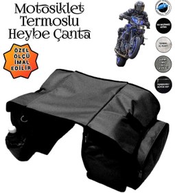 Resim SEVBAGS MOTOSİKLET HEYBE ÇANTASI TERMAL TERMOSLU CEPLİ SİYAH 
