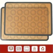 Resim Silikon Pişirme Matı, 1 veya 2 Adet Seçeneğiyle Tekrar Kullanılabilir Pişirme Matı, Yapışmaz, Gıda Güvenli Silikon Mat, Çerez, Makaron ve Ekmek Pişirmek İçin Uygun, 41,91 cm X 29,46 cm Ölçülerinde. 