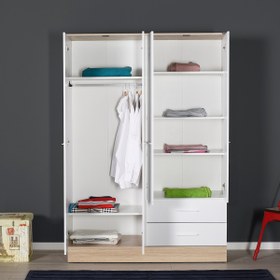 Resim Adore Base 4 Kapılı 2 Çekmeceli Gardırop Beyaz 