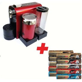 Resim Espressomm Latte Nespresso Uyumlu Kapsül Kahve Makinesi + 10 Kutu Kahve 
