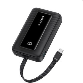 Resim Anker Zolo Powerbank (10K, 30W, Dahili USB-C Kablo) - Siyah - A1688 (Anker Türkiye Garantili) 