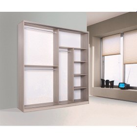 Resim Doğandekorasyon Lara 230Cm 2 Kapakli Sürgülü Dolap Gardirop Beyaz Veya Cordoba 