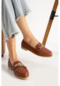 Resim Sarı Tokalı Loafer Ayakkabı Taba 