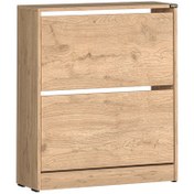 Resim Adore Mobilya Flat Duo 2 Katlı Geniş Ayakkabılık - Florida Meşe 73x84x26 CM 