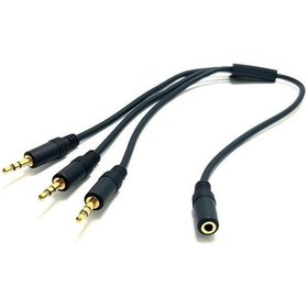 Resim Electroon Stereo Fişi 5+1 Kablosu 3.5Mm Dişi 3X3.5Mm Erkek 