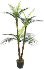 Resim Yapay Ağaç Areka Palmiye 3Katlı 3 Dal 18 Yaprak 130cm Salon Çiçeği Yapay Çiçek 