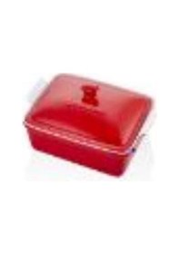 Resim Rossallını Lıfe Dikdörtgen Kapaklı Kırmızı Fırın Kabı 33x23x7 Cm Kırmızı 