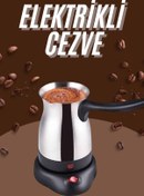 Resim Techno Stock Çelik Kahve Makinesi Cezve 800 Watt Paslanmaz Çelik Türk Kahvesi Makinesi 
