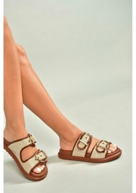 Resim Fox Shoes U725792017 Taba Hasır Kadın Terlik Taba-hasır 