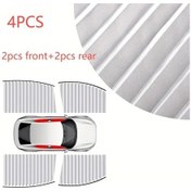 Resim Dashanshop Silvery 4 Parça Manyetik Araç Perdesi Çizgili Güneşlik Ve Gizlilik Perdesi 