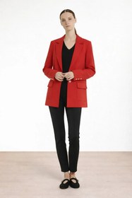 Resim Kırmızı Triko Kadın Blazer Ceket - KIRMIZI / 36 