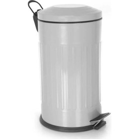 Resim 16 Lt Vintage Serisi Amortisör Kapaklı Gri Çöp Kovası (Banyo - Mutfak - Tuvalet - Balkon) 