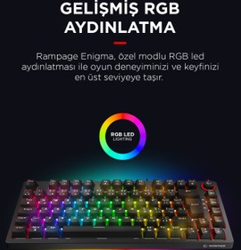 Resim Rampage ENIGMA 75 RGB Aydınlatmalı Red Switch Kompakt Dizilim Gaming Mekanik Oyuncu Klavyesi Siyah 