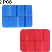 Resim Açık Hava Kullanımı İçin Katlanabilir Termal Oturma Minderi, Su Geçirmez, Kamp Ve Piknik İçin, 2'li Paket, Kırmızı Ve Mavi 