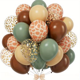Resim 42 adet Karışık Renk 30.48 cm Geyik Baskılı Altın Konfeti Balonları, Emülsiyon, Elektriksiz, Çocuklar İçin, Orman Safari Jüpiter Dinozor Teması, Duş, Doğum Günü, Düğün, Gelinlik Partisi, Bautizma Süslemeleri 