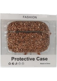 Resim Newface Apple Uyumlu AirPods 3 3.nesil Mira Taşlı Kılıf - Rose Gold 