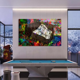 Resim Para Çantası Cam Tablo - Ceviz / 180x120 cm 