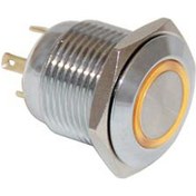 Resim 16mm Metal Yaylı Halka Ledli 1no/1nc 12-24v Yeşil 