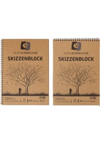 Resim Alex Schoeller Kraft Spiralli Eskiz Blok 90Gr A4 60 Yaprak 