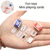 Resim 54 parça mini poker seti, partiler, çok oyunculu oyunlar ve etkileşimli oyunlar için mükemmel, ev, ofis, okul için uygun, manuel olarak monte edilebilir, iyi bir yaratıcı hediye fikri, doğum günü ve tatil aksesuarları 