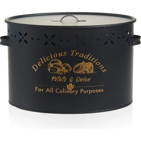 Resim Matmel Metal Bölmeli Patates Soğan Kovası - Siyah - 18 Lt 