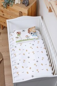 Resim Organik Bebek Boy Lastikli Çarşaf Seti - Şampiyon Minik Aslan 70 x 110 