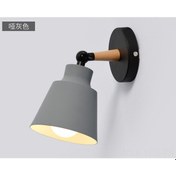 Resim Yuntech01 Gri Ahşap Renkli Yatak Odası Koridor Çocuk Odası Duvar Lambası - Yetenekli Ev Aydınlatma Aleti Işık Kaynağı Hariç Gri 