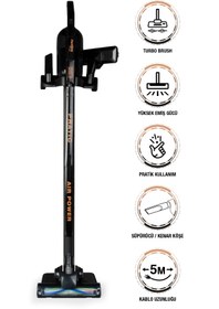 Resim Fantom Pratıc Aır Power P 1250 Siyah Torbasız Dönebilen Turbo Başlıklı Dikey Süpürge 