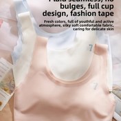 Resim 3'lü set kızlar için gelişim aşaması sütyeni, delinme önleyici sabit göğüslük, ilkokul ve ortaokul öğrencileri ile lise kızları için ince dikişsiz sırtlıksız spor antrenman sütyeni, rahat ve nefes alabilen 