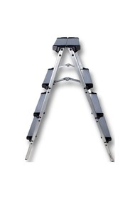 Resim Endokon Geniş Basamaklı Katlanır Alüminyum Merdiven - 4 Basamaklı - Çift Taraflı Merdiven 