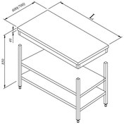 Resim Öztiryakiler Çalışma Tezgahı Ara Raflı Sırtsız Demonte 160x60 CM 