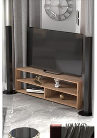 Resim Tv Sehpası Köşe Tv Ünitesi Ceviz Kahverengi 