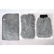 Resim Ponitex Spark 3'lü Set Mikrofiber Peluş Oto Kurulama Bezi & Yıkama Süngeri & Temizlik Eldiveni 