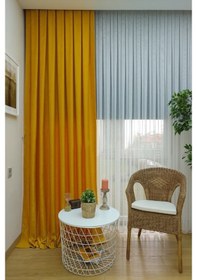 Resim Evdepo Home Hardal Düz Renk Soft Fon Perde Tek Kanat Hardal 