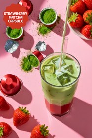Resim Mim and More Strawberry Matcha Kapsül - Nespresso Uyumlu, Çilek Aromalı Matcha Tozu, 10'lu Paket 