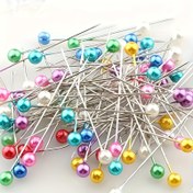 Resim 400 Renkli İnci Başlı Düz Püsküller - Çeşitli Renkler, Dayanıklı Metal, Dikiş, DIY El Sanatları, Moda Tasarımı & Takı Yapımı için İdeal, Takı Yapımı Temelleri|Şık Dikiş Püskülleri|Metal Yapı 