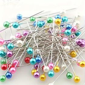 Resim 400 Renkli İnci Başlı Düz Püsküller - Çeşitli Renkler, Dayanıklı Metal, Dikiş, DIY El Sanatları, Moda Tasarımı & Takı Yapımı için İdeal, Takı Yapımı Temelleri|Şık Dikiş Püskülleri|Metal Yapı 