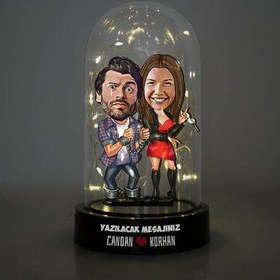 Resim Her Zaman Benimlesin Karikatürlü Işıklı Fanus Biblo 
