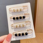 Resim 2/4 Adet Yapay İnci Düğme Broş, Kadın Kız Elbise Pantolon Giyim İçin Uygundur 