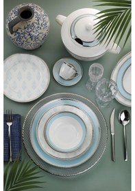 Resim Kütahya Porselen Bone Kalipso 68 Parça 10555 Desenli Yemek Takımı 