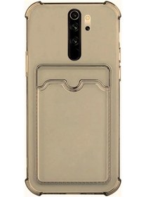 Resim Redmi Note 8 Kılıf Darbe Emici Köşe Korumalı Kartlıklı Cüzdanlı Silikon Kapak 